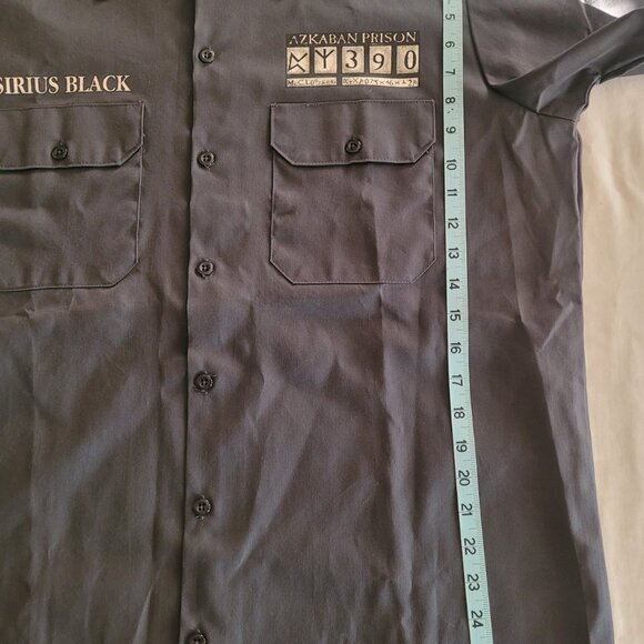 Harry Potter Sirius Black Azkaban Prison Shirt – Men's Large Cosplay Button-Up - Picture 11 of 14